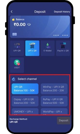 Select payment channel